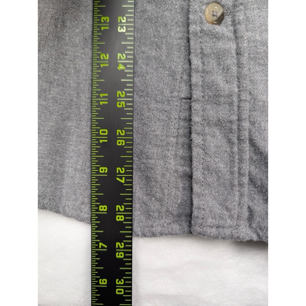 Woolrich Long Sleeve Button Down Shirt Gray Heathered Cotton Men's M - Picture 6 of 8